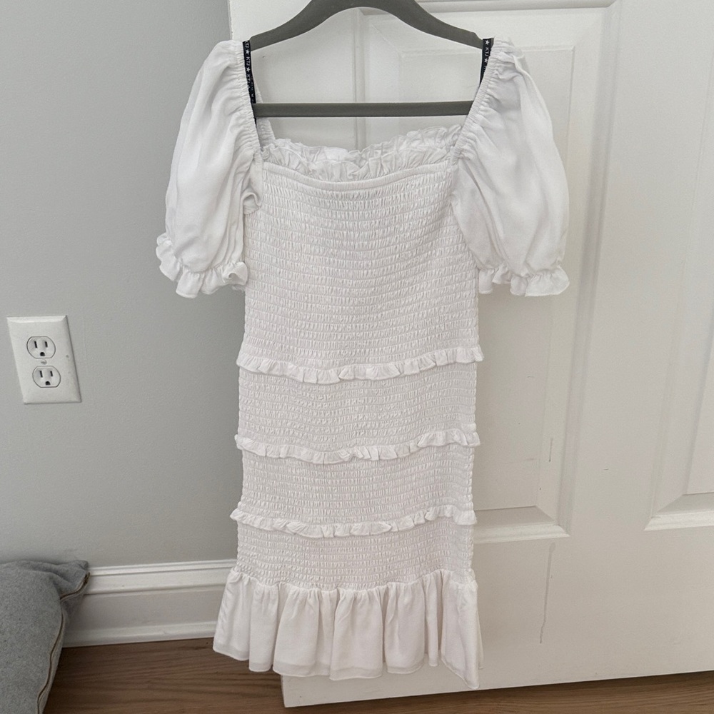 Katie J NYC Girls' Laila Puff Sleeve Tiered Smocked Dress